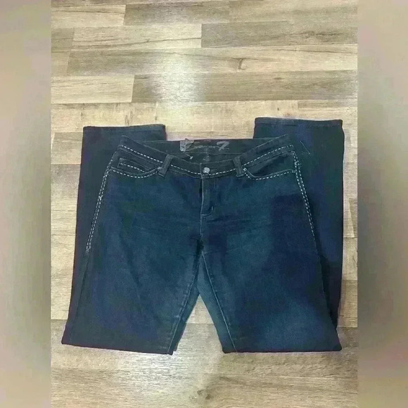 NWOT Seven7 Jeans Womens 4 Boot Cut Rocker Slim Low Rise Dark Wash Stretch Denim - Picture 5 of 11